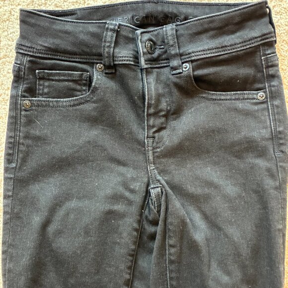 American Eagle Kick Boot Stretch Black Jeans Pants - Picture 2 of 11